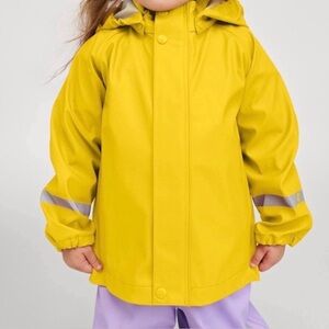 Reima Lampi Kids' US 10 EUR 140 Rubber Rain Jacket Yellow Coat Waterproof Spring